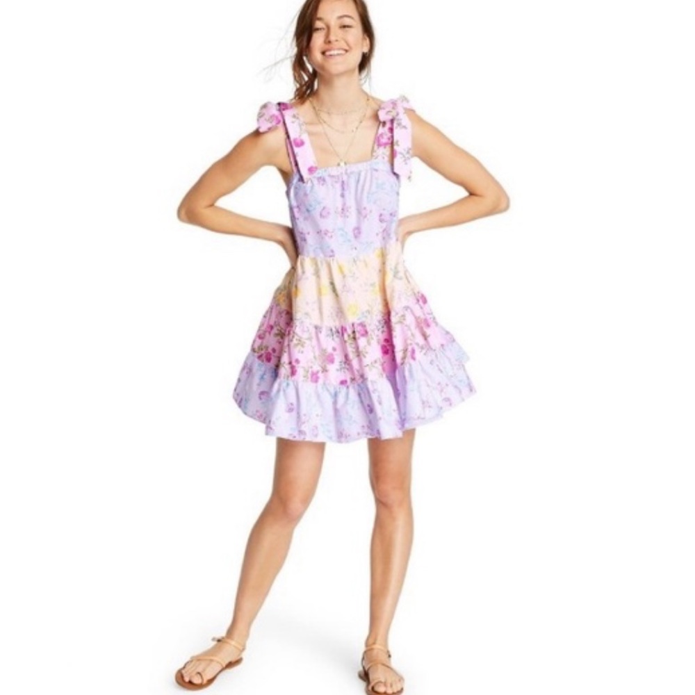 🔥LoveShackFancy - Jeanne Tie-Strap Tiered Dress L